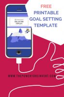 smartphone with free goal setting template on the screen